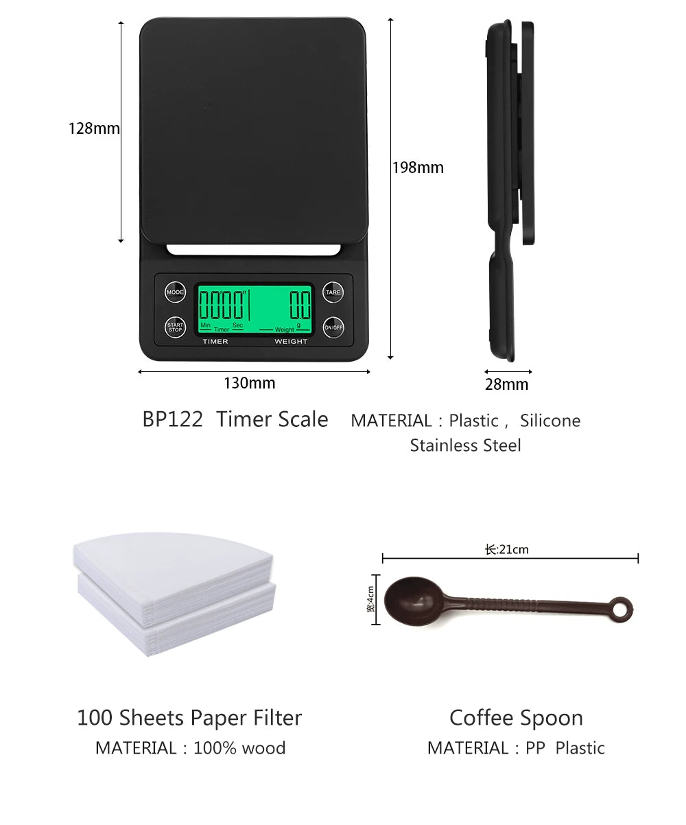 Coffret Cadeau Café de Luxe Moulin Cafetière à Main Filtre Goutte à Goutte en Verre Café Domestique