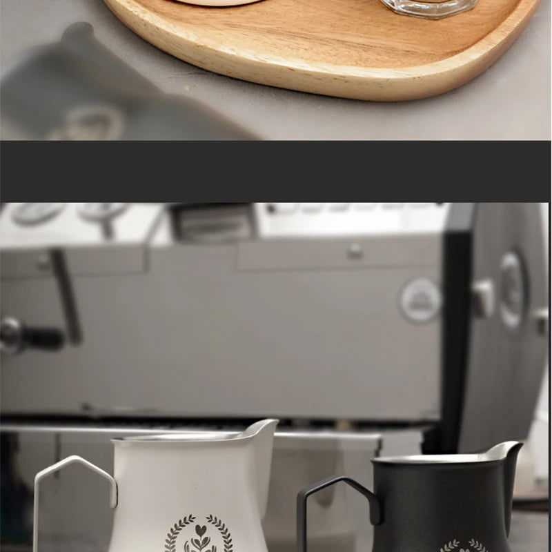 MUVNA Pichet à lait pour expresso, pichet moussant pour café 350/450 ml, tasse à bec verseur pointu
