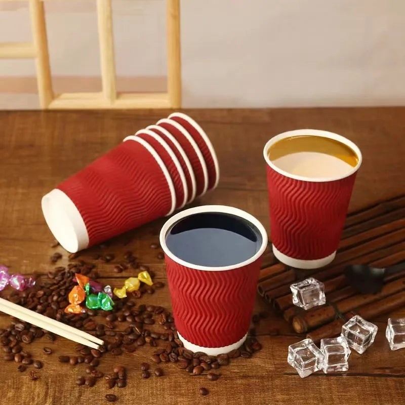 Gobelets jetables en carton ondulé Double paroi Café Thé Lait