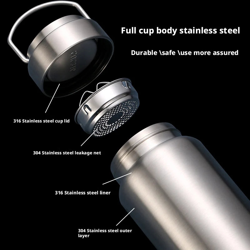 Thermos en acier inoxydable grande capacité Bouteille isotherme portable Tasse isotherme