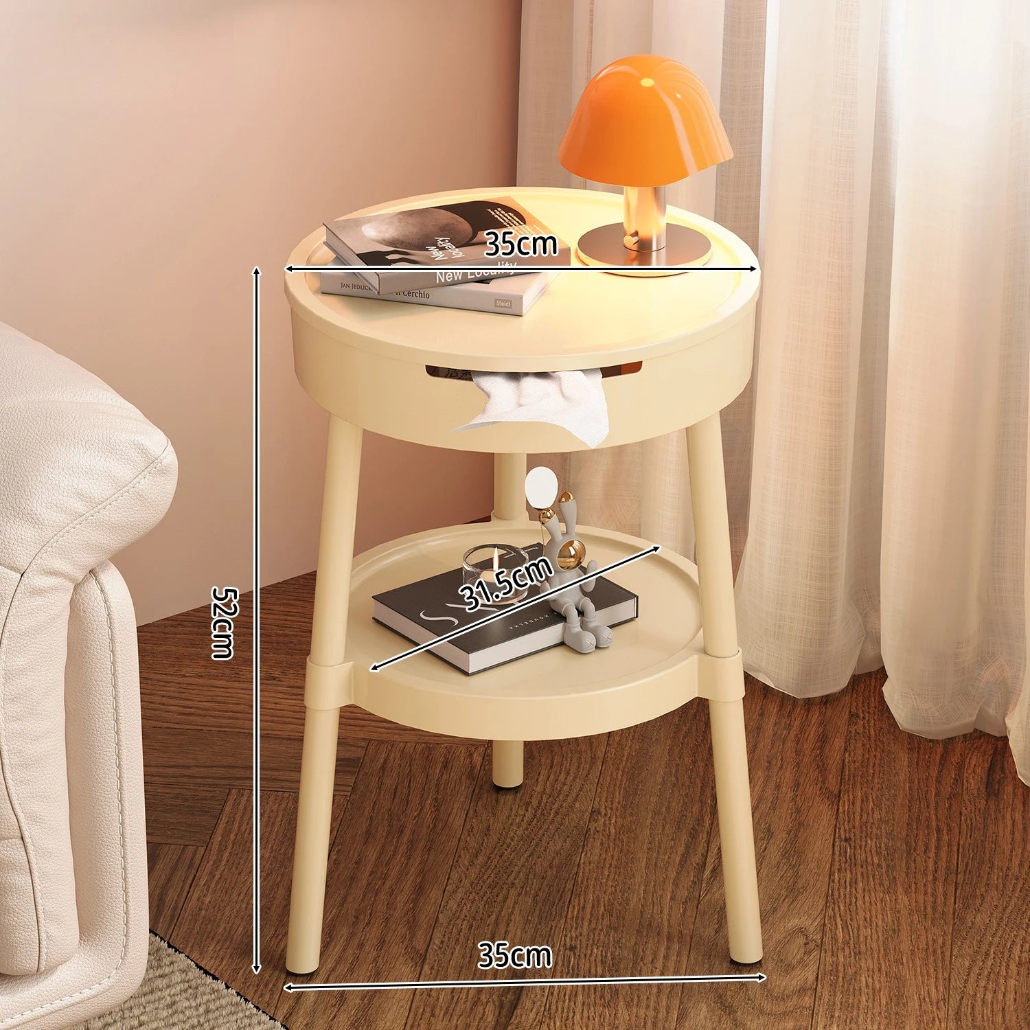 Tables basses rondes blanches Meubles créatifs et tendance Table de chevet minimaliste