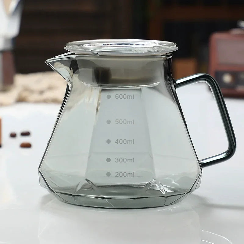 Cafetière en verre Diamond Fashion Design, serveur à café en verre pour café filtre