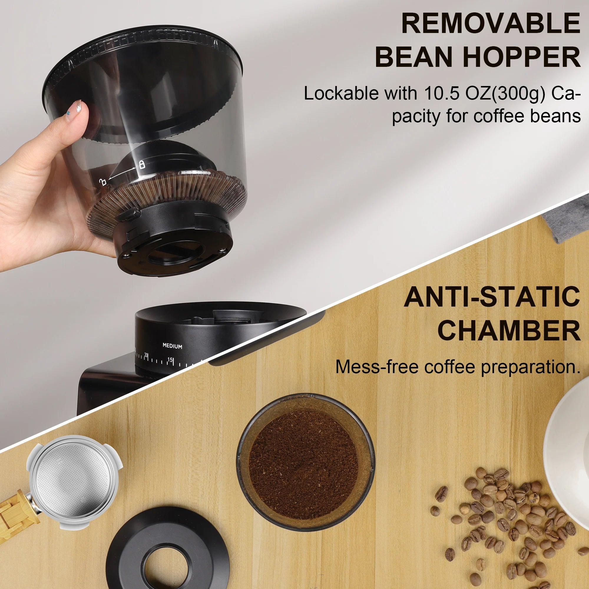 Moulin à café électrique automatique à meules BioloMix pour espresso
