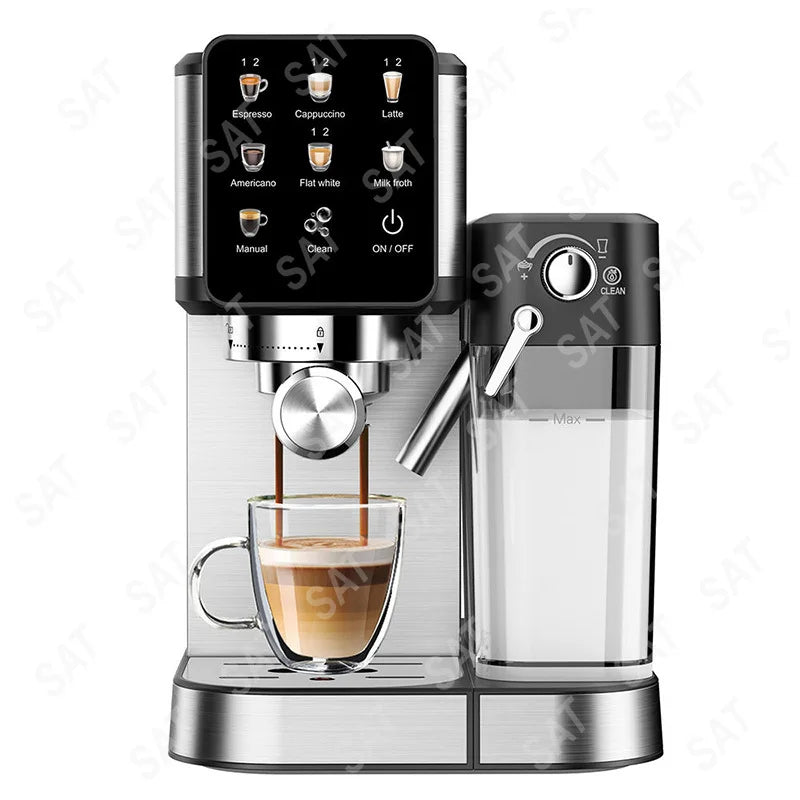 Machine à café expresso en acier inoxydable avec écran tactile intelligent électrique