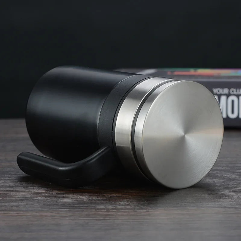 Bouteille isolante de bureau en acier inoxydable 304, thé, avec poignée sans couture, pour hommes