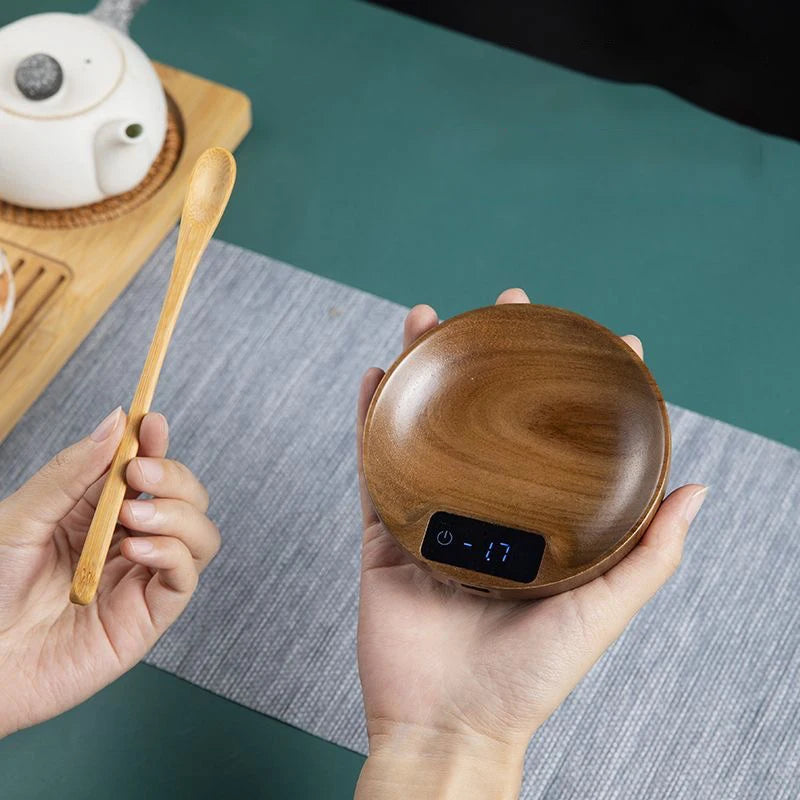 Balance numérique pour café, balance à thé, longue autonomie, outil en bois de précision rechargeable