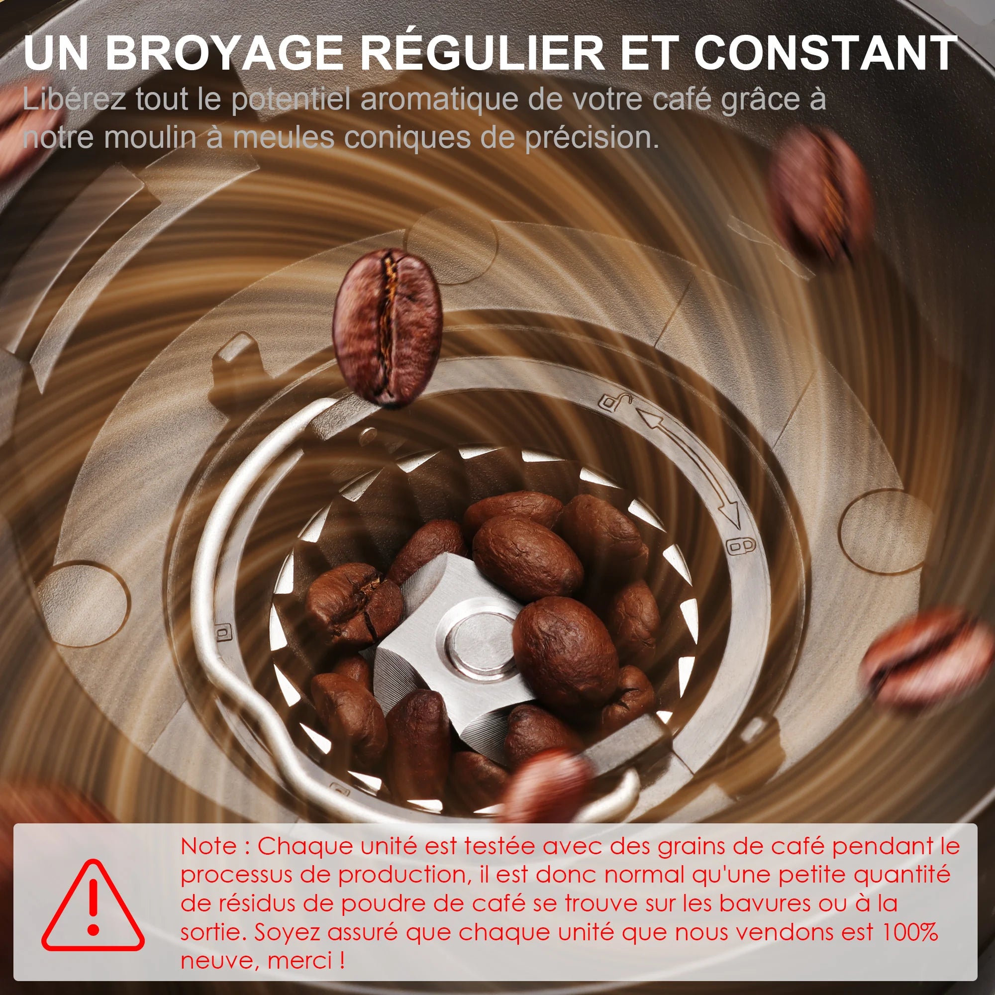 Moulin à café électrique automatique à meules BioloMix pour espresso