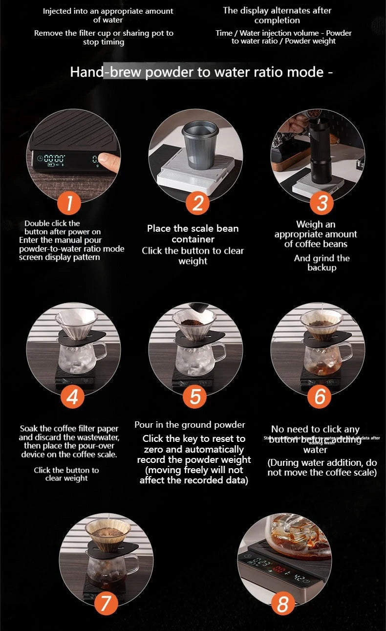 Balance à café intelligente avec surveillance du débit, balance numérique pour espresso