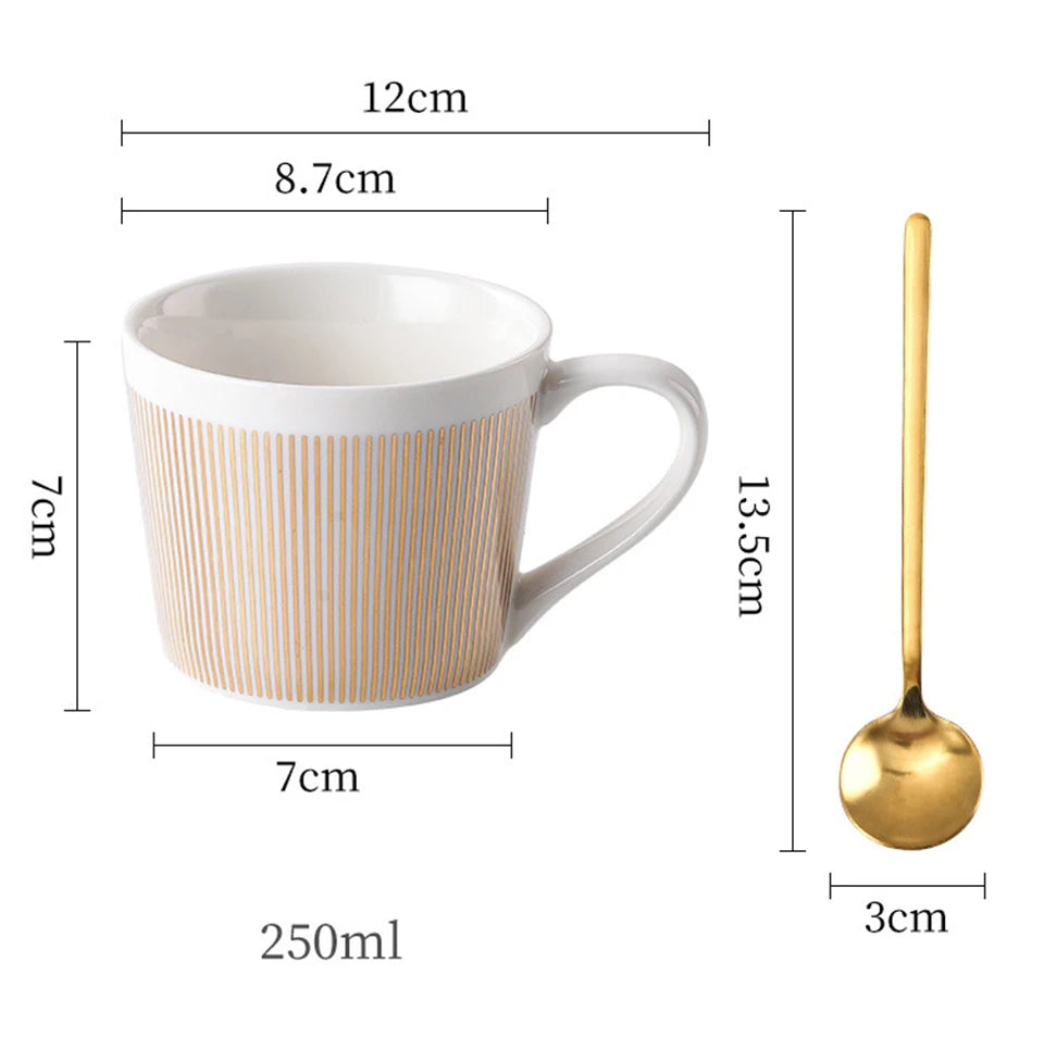 Ensemble tasse à café, soucoupe et plateau en céramique à reflet holographique mobile