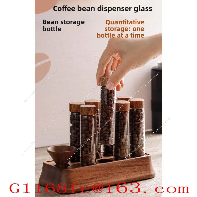Support d'affichage en verre à tube unique pour grains de café, aimanté