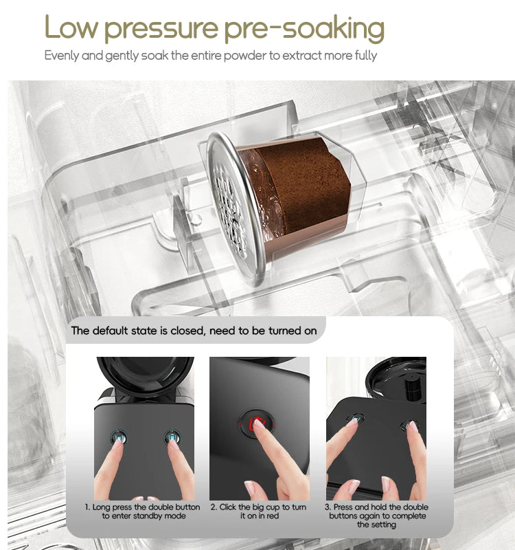 HiBREW  Capsule Coffee Machine Automatic Frothed Milk Cappuccino and Latte Espresso Coffee Maker H15