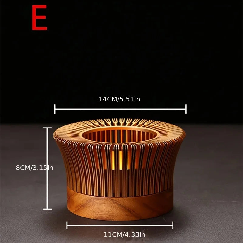 Chauffe-théière en alliage d'aluminium creux doré, chauffe-cafetière à bougie