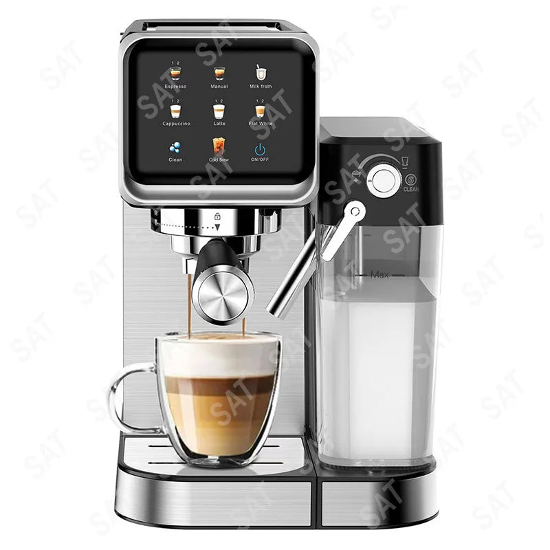 Machine à café expresso en acier inoxydable avec écran tactile intelligent électrique