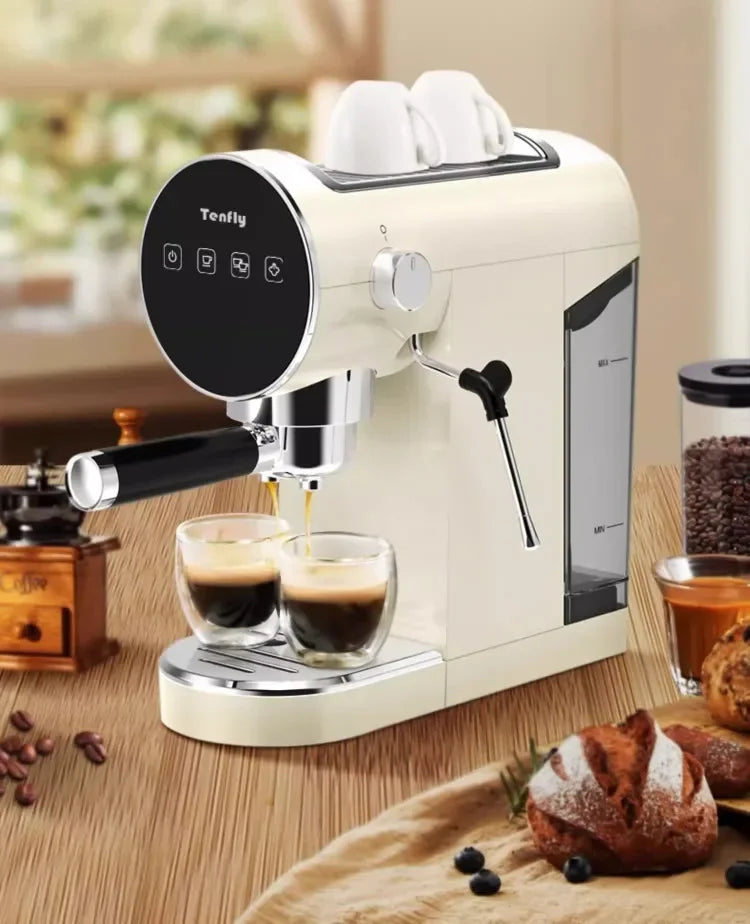 Machine à expresso semi-automatique Tenfly avec pompe 20 bars, compacte pour la maison