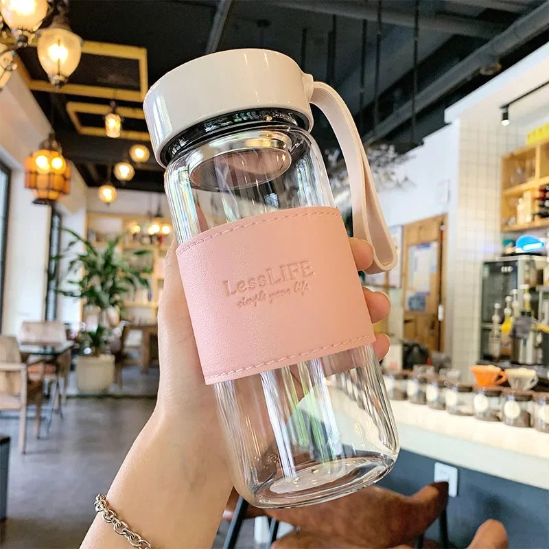 Bouteille d'eau en verre de style mode 480 ml avec infuseur à thé Bouteilles isothermes
