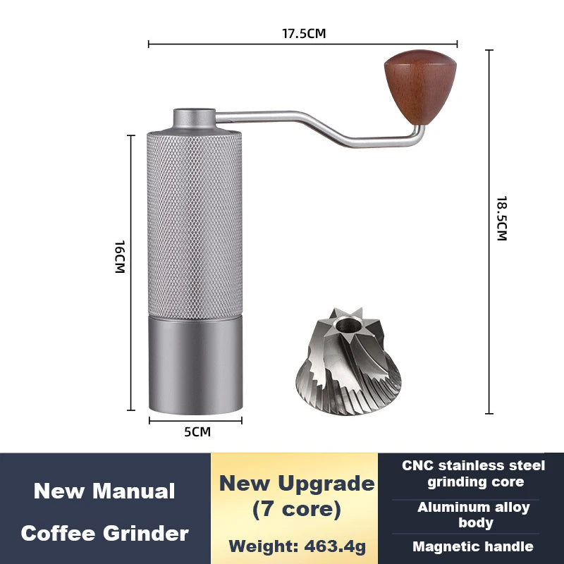 Moulin à Café Manuel avec Meule Conique en Acier Inoxydable, Broyeur Portable de Qualité