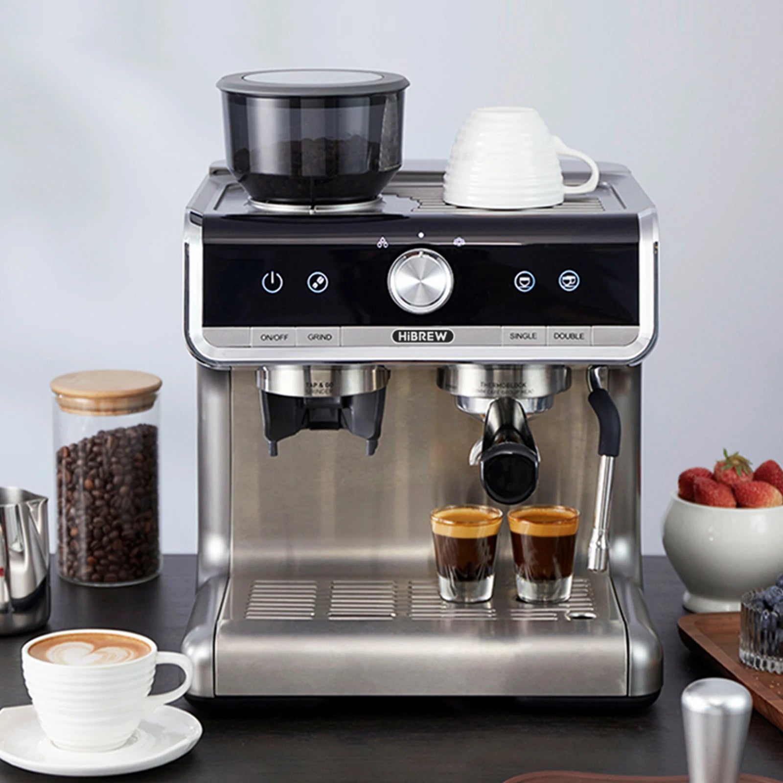 Machine à café HIBREW Barista Pro 20 bars, de la mouture à l'espresso