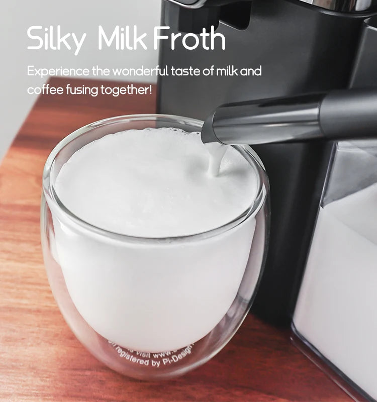 HiBREW  Capsule Coffee Machine Automatic Frothed Milk Cappuccino and Latte Espresso Coffee Maker H15