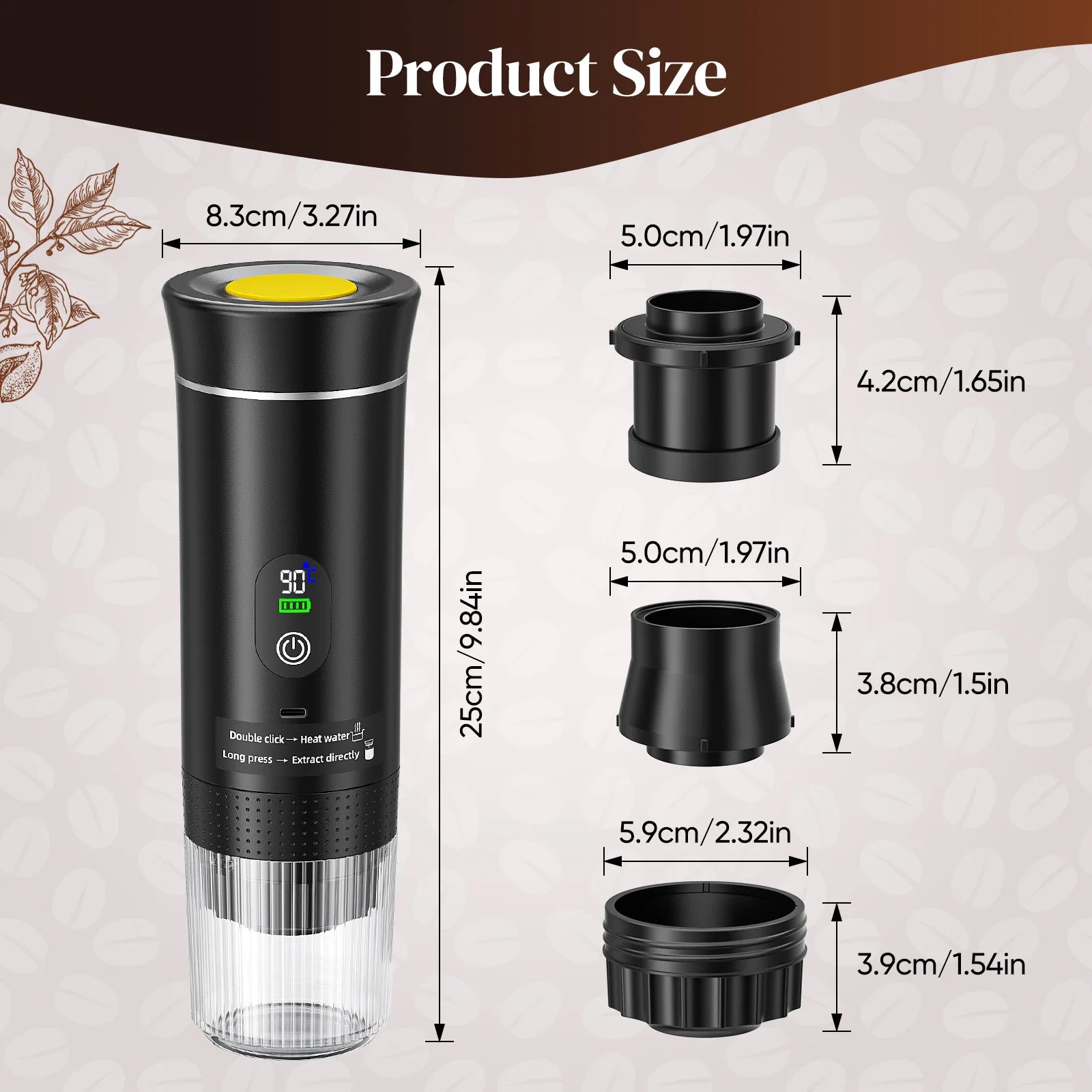 Machine à Café Portable de Voyage Cafetière 12V Rechargeable Pour Camping