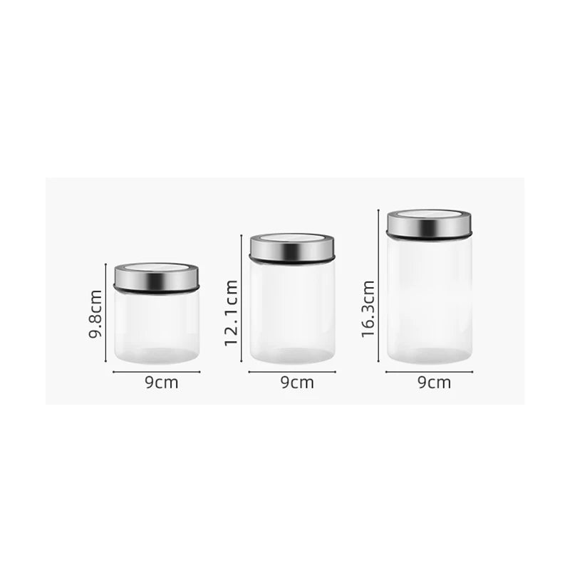 Bocal de rangement en verre transparent européen Bouteille de rangement pour grains de thé et café de cuisine