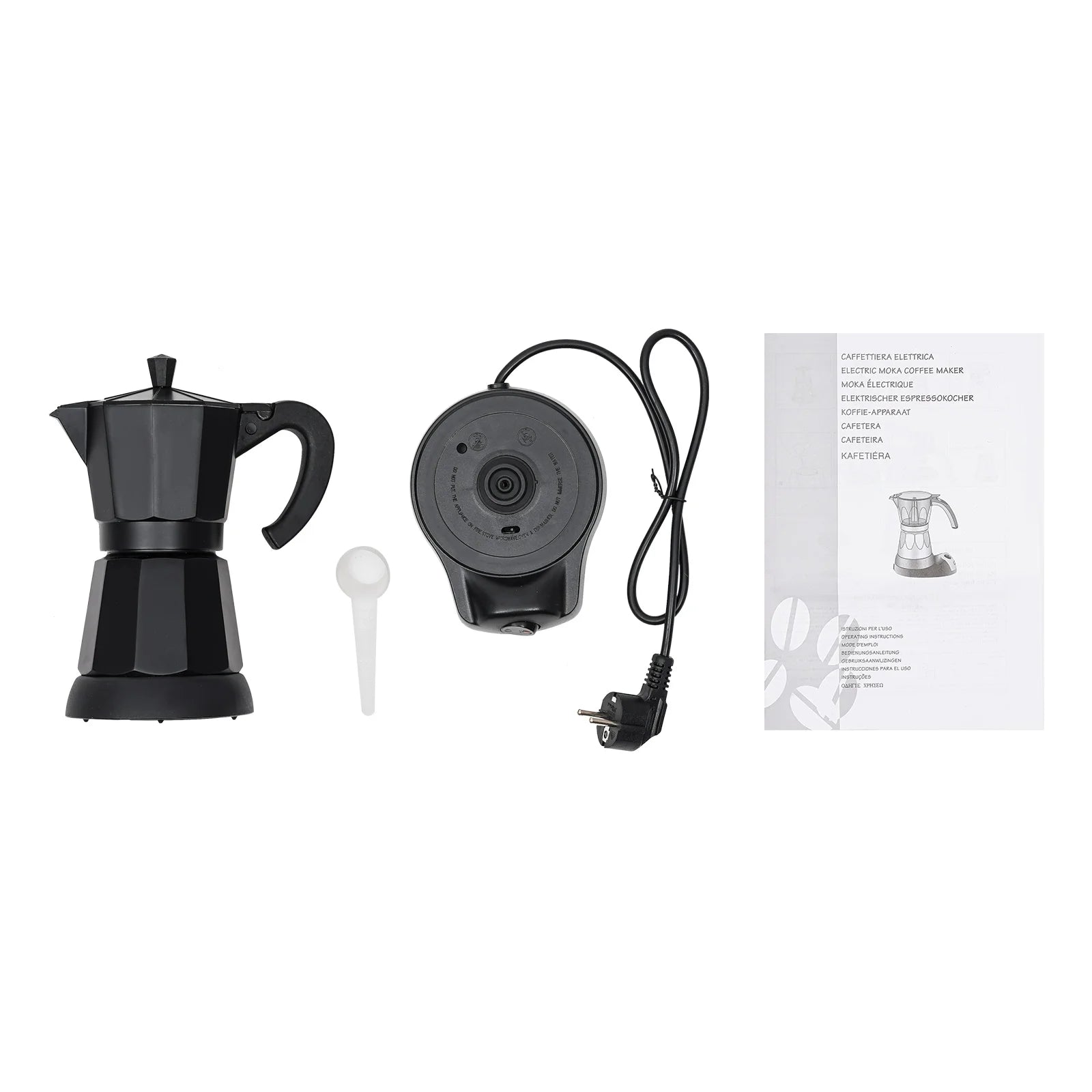 Cafetière Moka Électrique 300ml avec Base en Alliage d'Aluminium