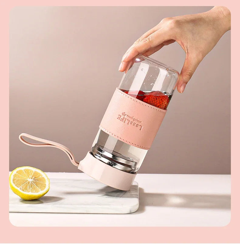 Bouteille d'eau en verre de style mode 480 ml avec infuseur à thé Bouteilles isothermes