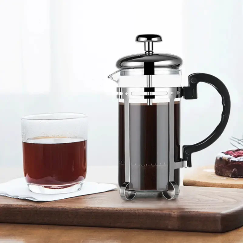 1set Moulin à café manuel vintage en bois avec piston pour la maison