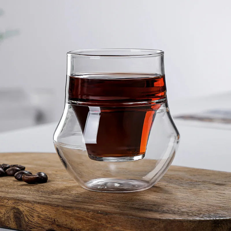 Tasse à café en verre double couche de 100 ml, résistante à la chaleur, pour expresso ou thé