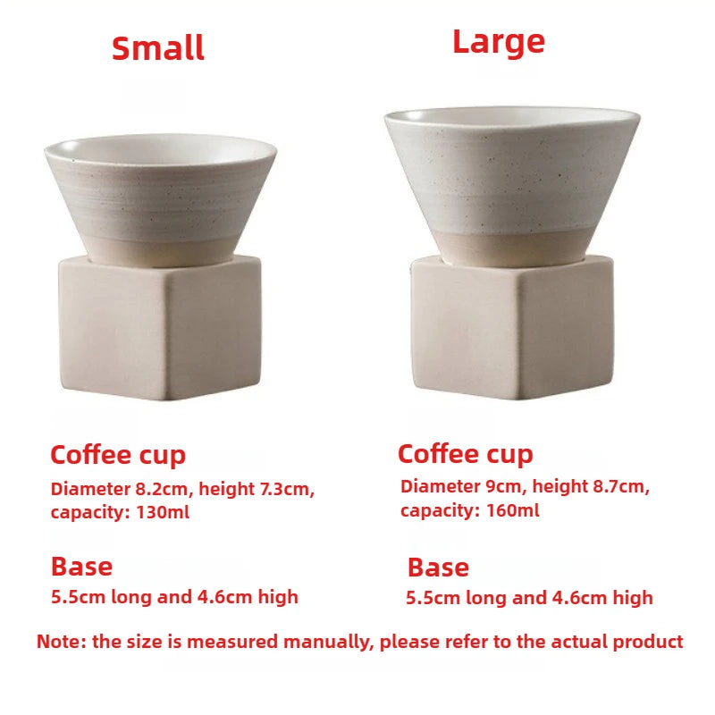 Mug à café en céramique triangulaire rétro, style japonais, fait main