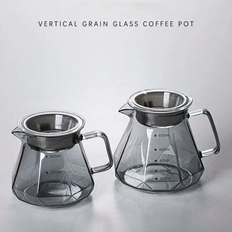 Cafetière en verre Diamond Fashion Design, serveur à café en verre pour café filtre