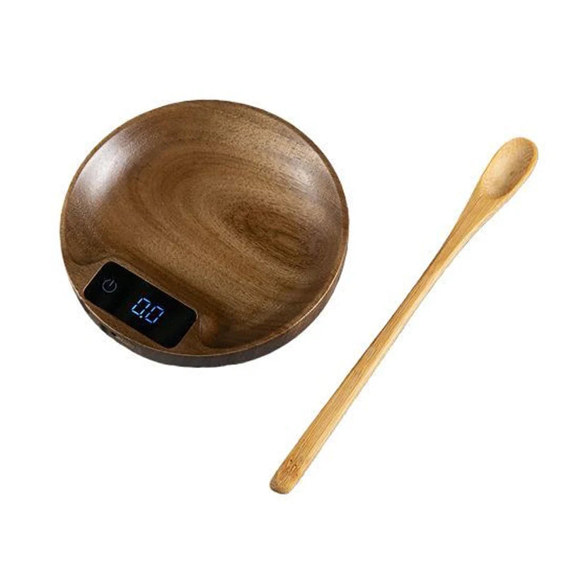 Balance numérique pour café, balance à thé, longue autonomie, outil en bois de précision rechargeable