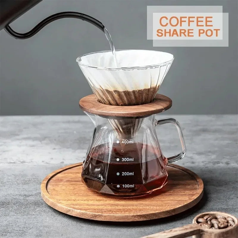 Cafetière en verre Diamond Fashion Design, serveur à café en verre pour café filtre