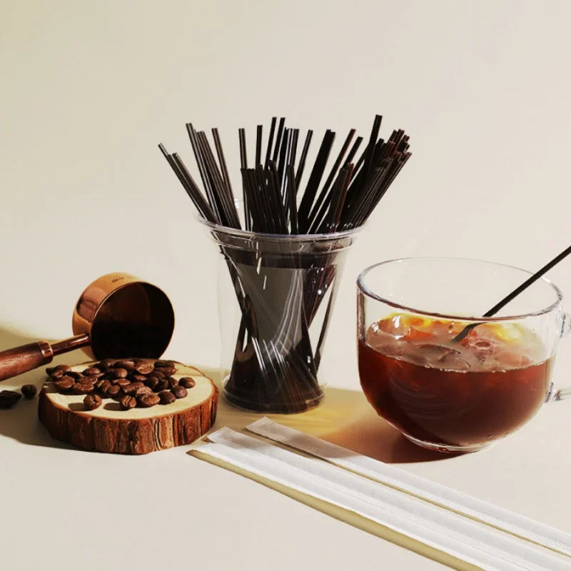 Pailles à café jetables à trois trous Bâtonnets mélangeurs à café en bois emballés