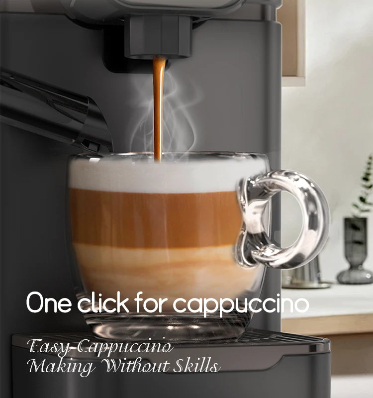 HiBREW  Capsule Coffee Machine Automatic Frothed Milk Cappuccino and Latte Espresso Coffee Maker H15