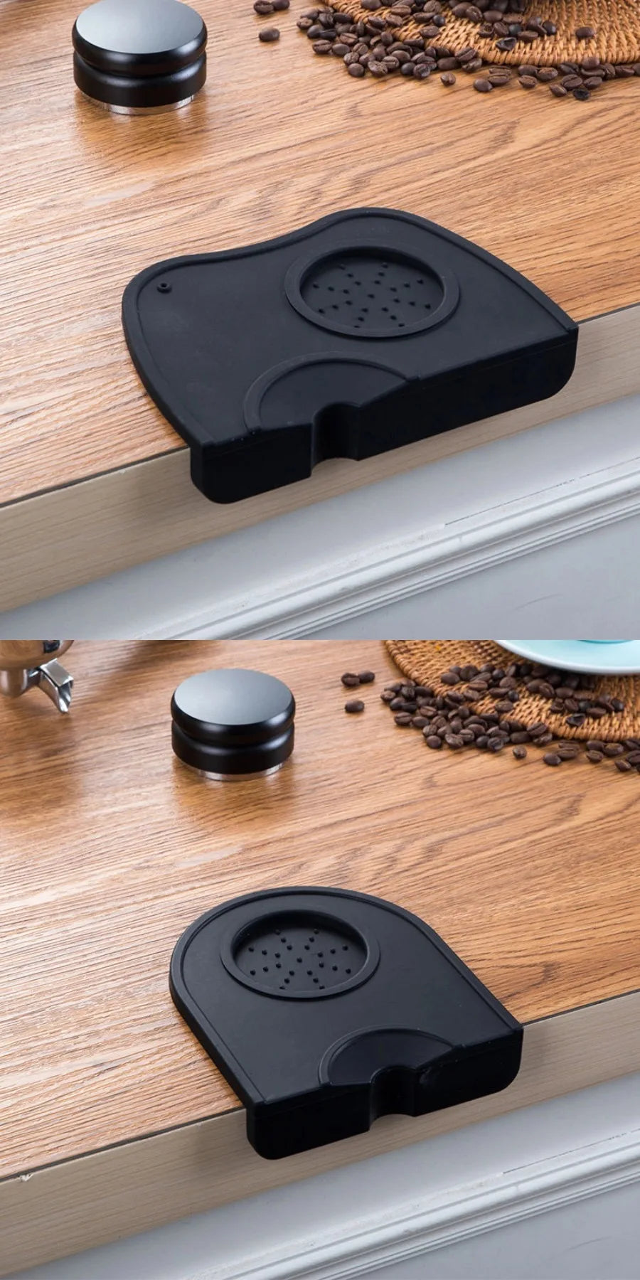 Tapis de bourrage de café en silicone Barista Espresso avec support d'outils et tampon de coin