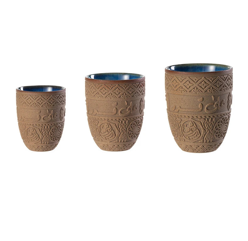 Tasse à expresso en grès moyen-oriental, céramique rétro, luxe léger et simple