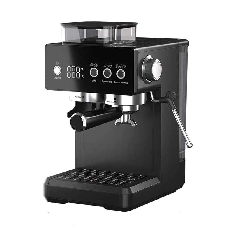 3-in-1 Semi-Automatic Espresso Machine with Built-in Grinder & Milk Frother | Cold Brew Function | 20Bar Pump for Home Barista