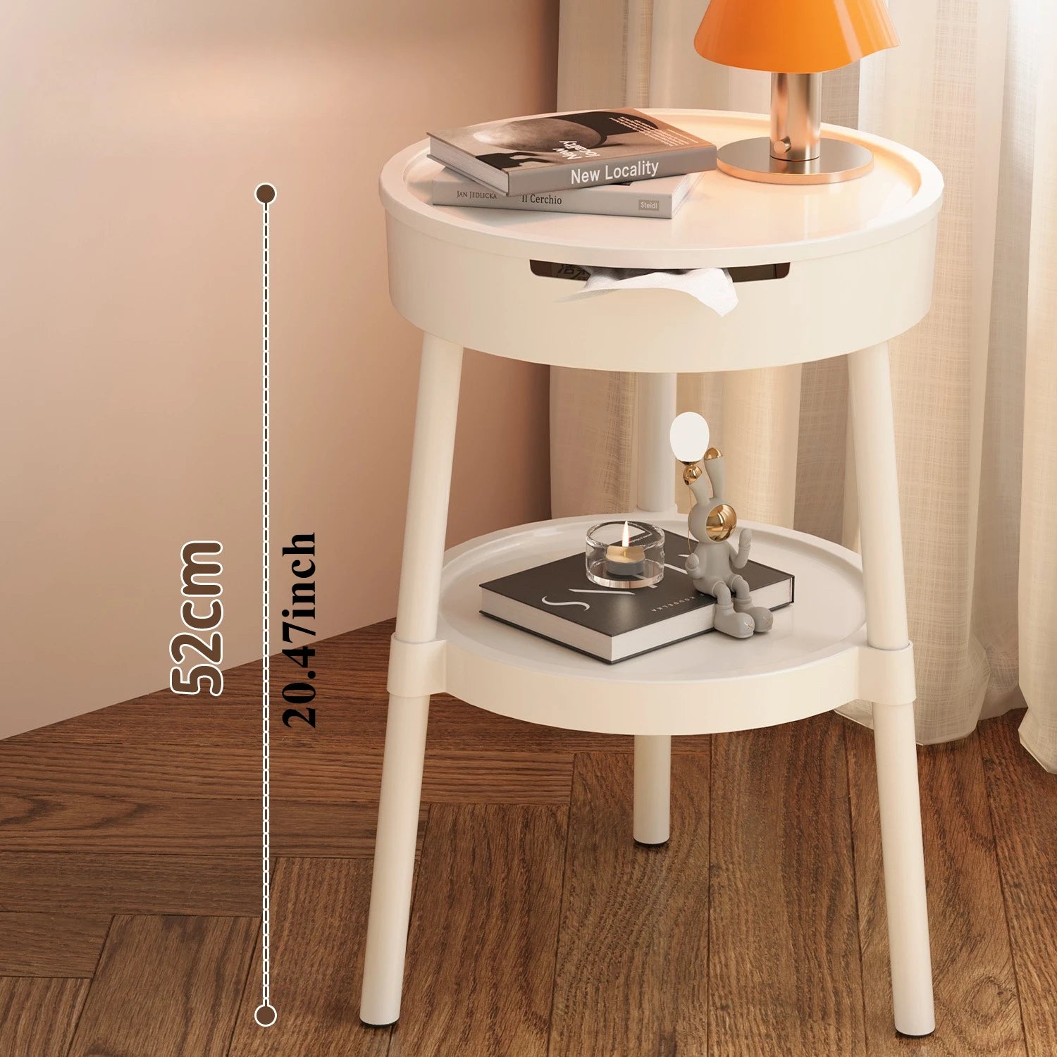 Tables basses rondes blanches Meubles créatifs et tendance Table de chevet minimaliste