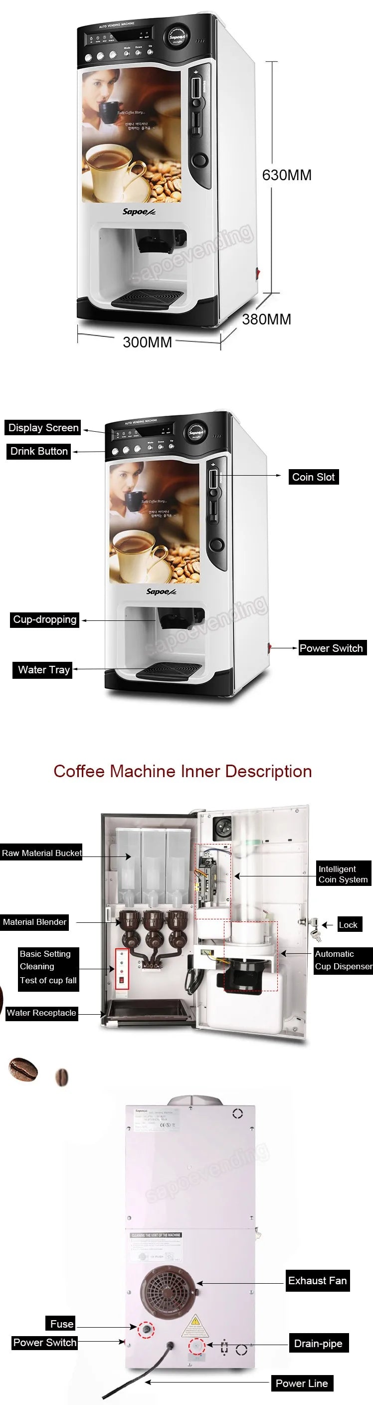 Distributeur automatique multifonctionnel de café instantané
