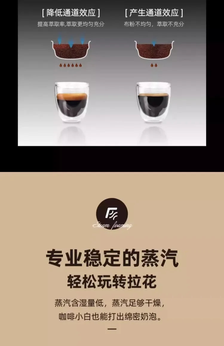 Machine à expresso semi-automatique Tenfly avec pompe 20 bars, compacte pour la maison