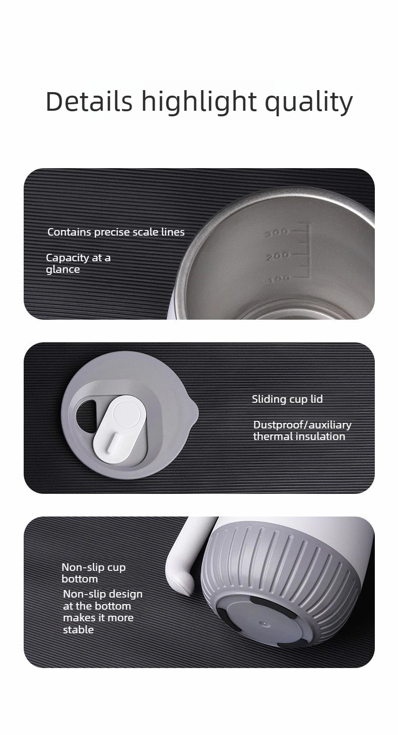 Gobelet mélangeur électrique blanc portable avec affichage de la température