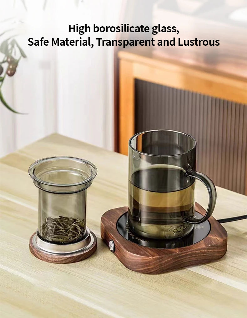 Tasse à thé en verre borosilicate résistant à la chaleur 400ml Gris Fumé HeY LiLac
