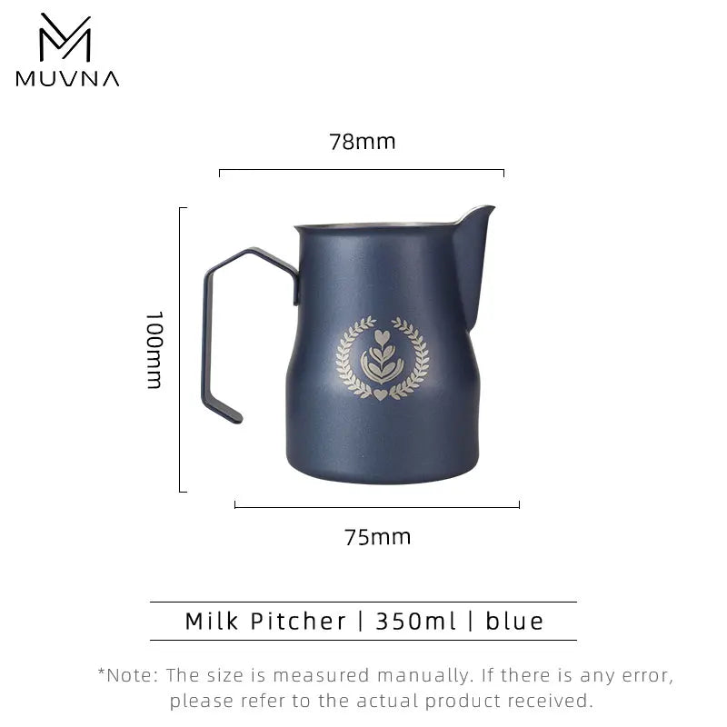 MUVNA Pichet à lait pour expresso, pichet moussant pour café 350/450 ml, tasse à bec verseur pointu