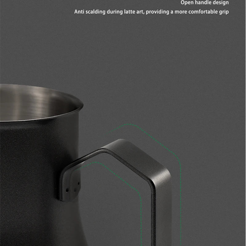 MUVNA Pichet à lait pour expresso, pichet moussant pour café 350/450 ml, tasse à bec verseur pointu