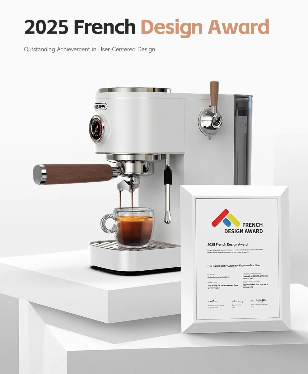 HiBREW Semi-automatic Espresso Coffee Machine 3 Level Temperature Adjustable Cold/Hot 20Bar Coffee Maker Cappuccino H13