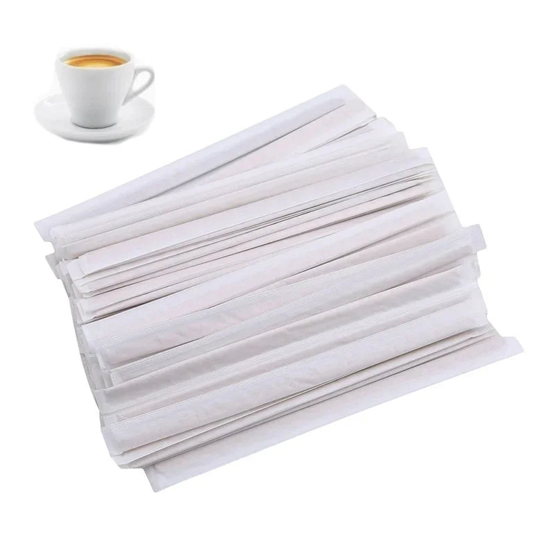 100 pièces, bâtonnets mélangeurs à café en bois, emballés individuellement, bâtonnets à thé jetables en bois