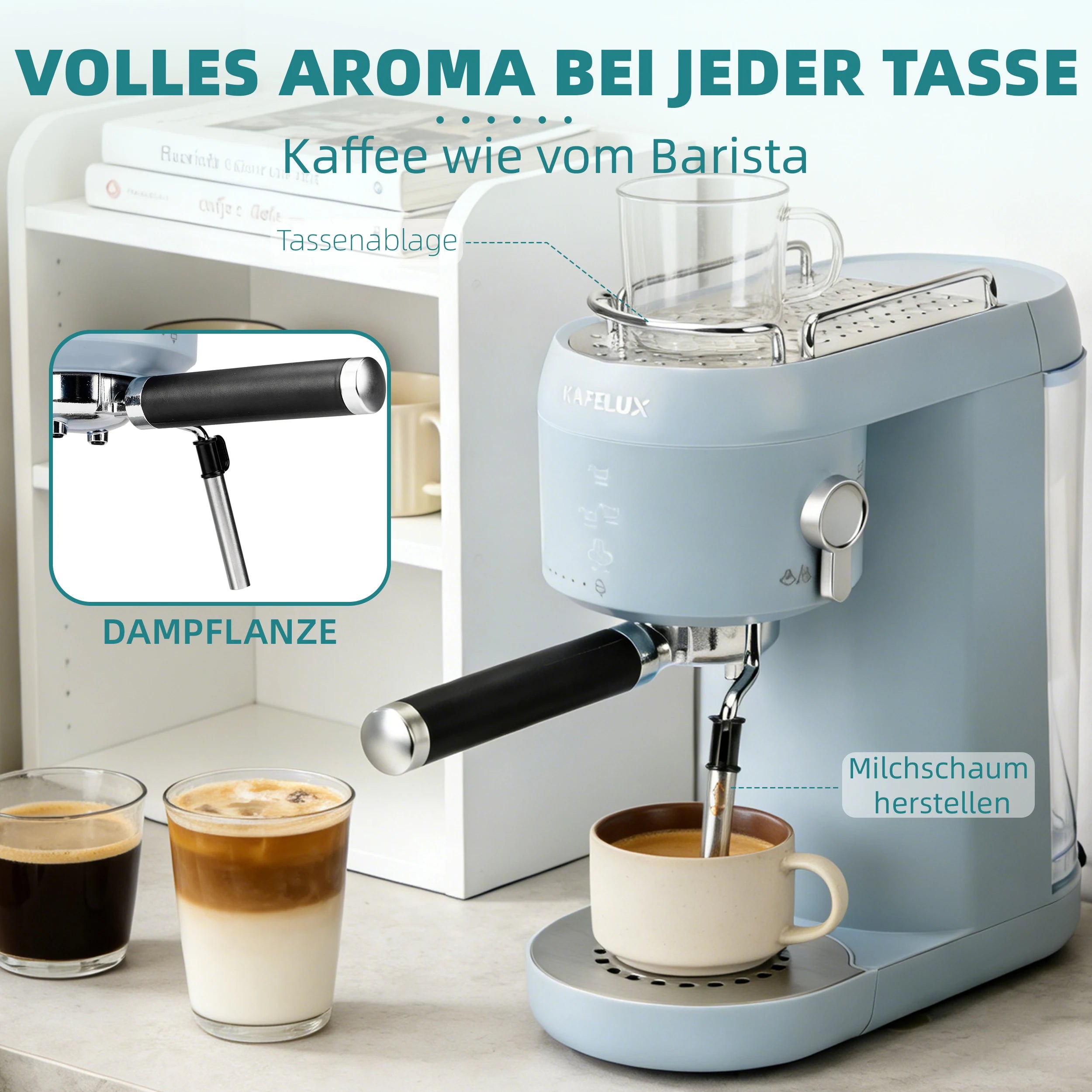 Machine à Café Expresso Semi-Automatique Fonction DIY Réglable Pour Cappuccino