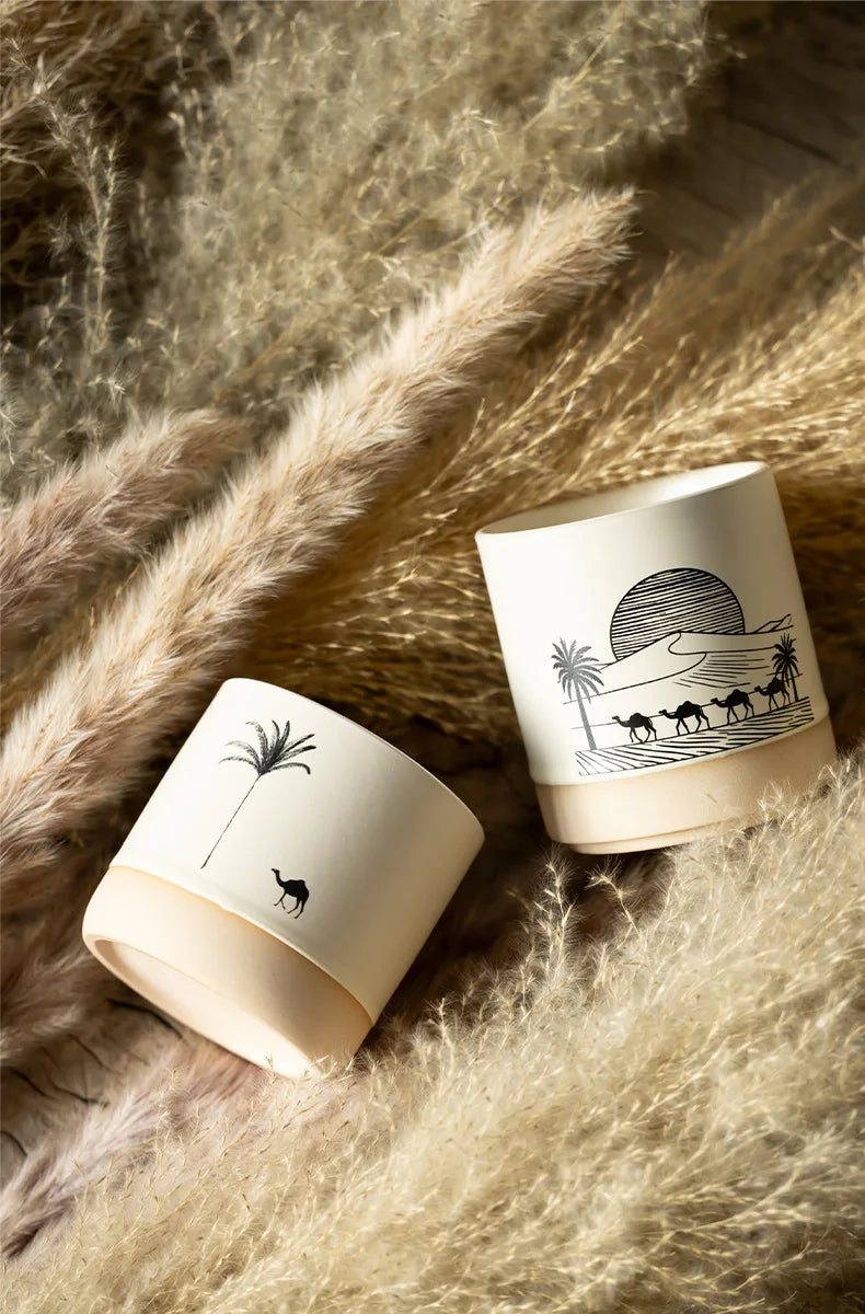 230ML Tasse Rétro en Poterie Grossière Style Moyen-Orient Arbre à Palmiers Arabe Chameau Thé