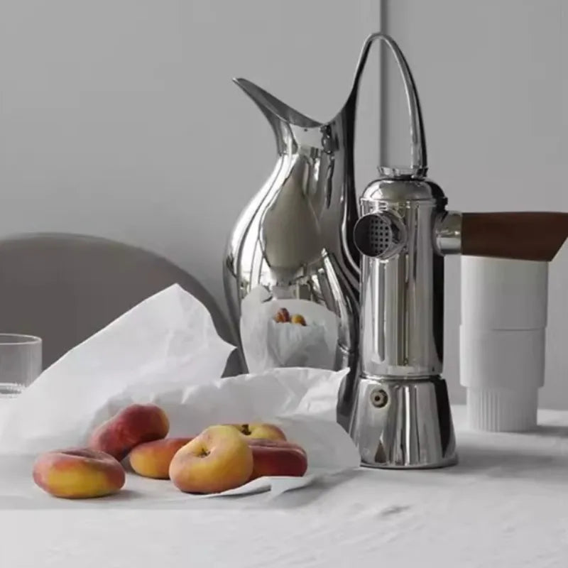 Appareils électroménagers de luxe léger : Cafetière expresso domestique européenne en acier inoxydable