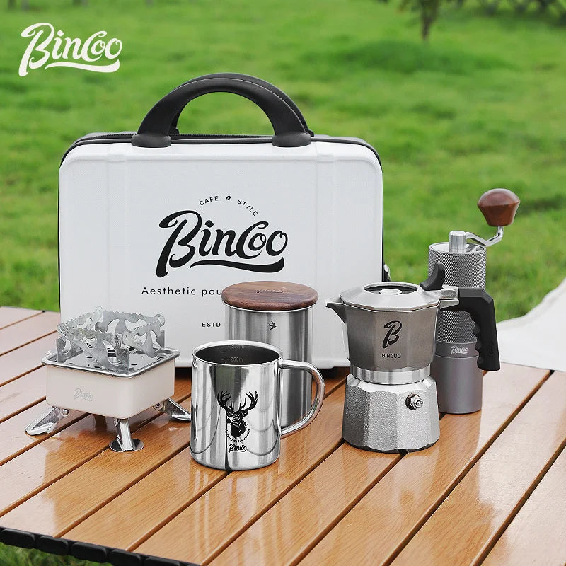 Bincoo Cafetière Mocha à Trois Valves en Acier Inoxydable 316, à Pression Concentrée